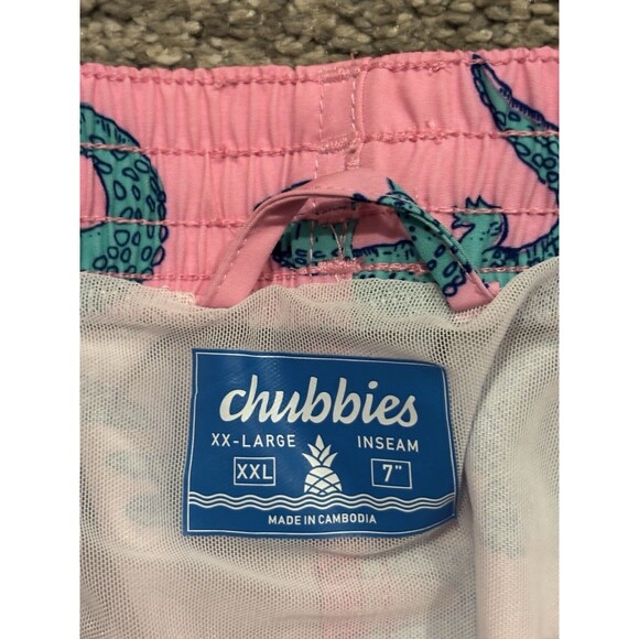Chubbies Classic Swim Trunk Lot Pink Alligator Teal Sharks 7” Inseam Size XXL - Picture 7 of 16